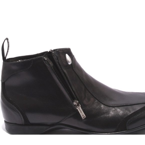 Italian Botticelli Limited 27701 Black Leather Shearling Sporty Ankle Boots main image 10